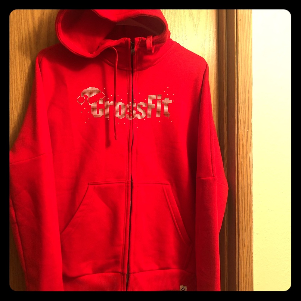 Red CrossFit Hoodie size Large